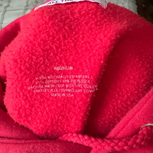 we’re not really strangers red hoodie - Picture 5 of 5